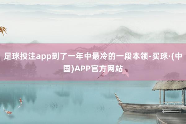 足球投注app到了一年中最冷的一段本领-买球·(中国)APP官方网站