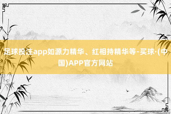 足球投注app如源力精华、红相持精华等-买球·(中国)APP官方网站