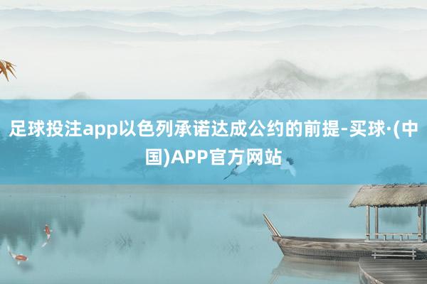 足球投注app以色列承诺达成公约的前提-买球·(中国)APP官方网站