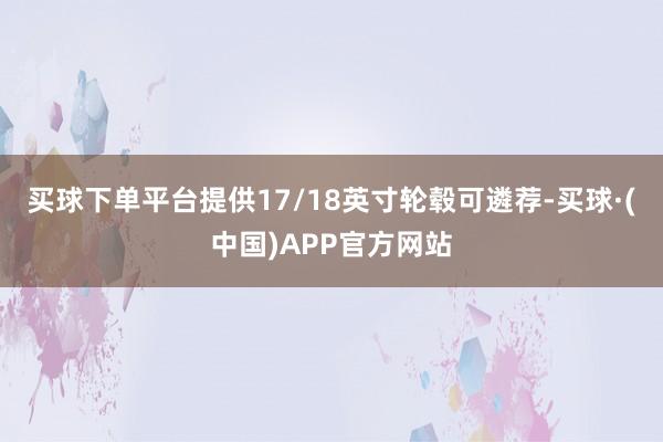 买球下单平台提供17/18英寸轮毂可遴荐-买球·(中国)APP官方网站