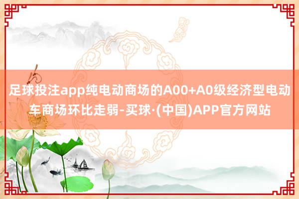 足球投注app纯电动商场的A00+A0级经济型电动车商场环比走弱-买球·(中国)APP官方网站