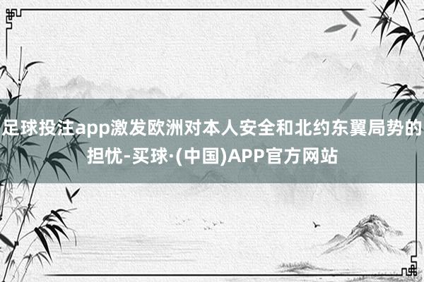 足球投注app激发欧洲对本人安全和北约东翼局势的担忧-买球·(中国)APP官方网站