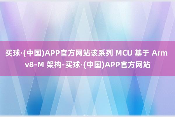买球·(中国)APP官方网站该系列 MCU 基于 Arm v8-M 架构-买球·(中国)APP官方网站