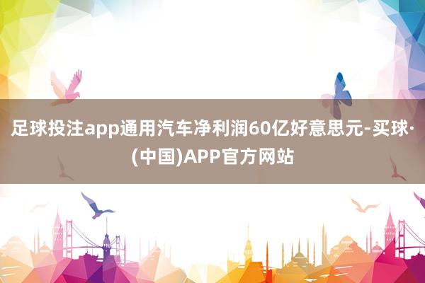 足球投注app通用汽车净利润60亿好意思元-买球·(中国)APP官方网站
