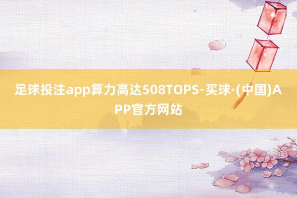 足球投注app算力高达508TOPS-买球·(中国)APP官方网站