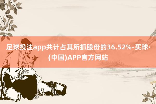足球投注app共计占其所抓股份的36.52%-买球·(中国)APP官方网站