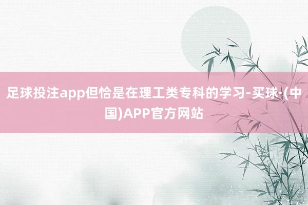 足球投注app但恰是在理工类专科的学习-买球·(中国)APP官方网站