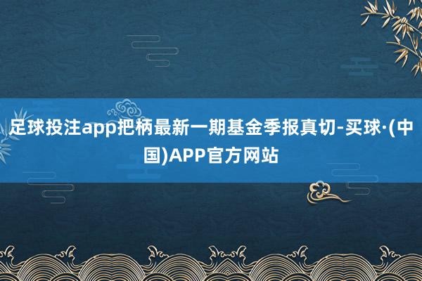 足球投注app把柄最新一期基金季报真切-买球·(中国)APP官方网站