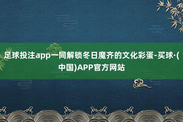 足球投注app一同解锁冬日魔齐的文化彩蛋-买球·(中国)APP官方网站