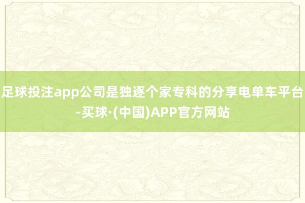 足球投注app公司是独逐个家专科的分享电单车平台-买球·(中国)APP官方网站