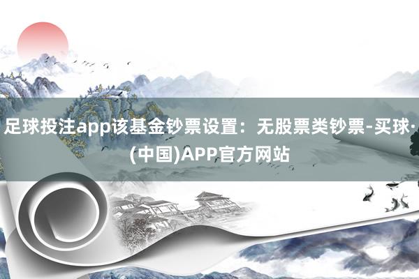足球投注app该基金钞票设置:无股票类钞票-买球·(中国)APP官方网站