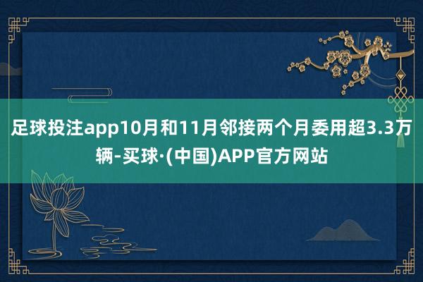 足球投注app10月和11月邻接两个月委用超3.3万辆-买球·(中国)APP官方网站