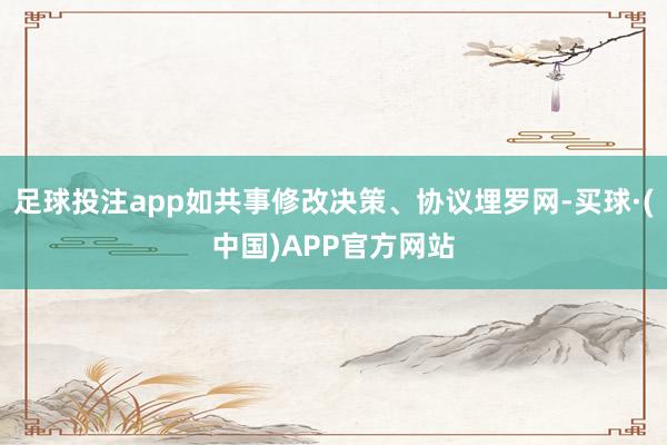 足球投注app如共事修改决策、协议埋罗网-买球·(中国)APP官方网站