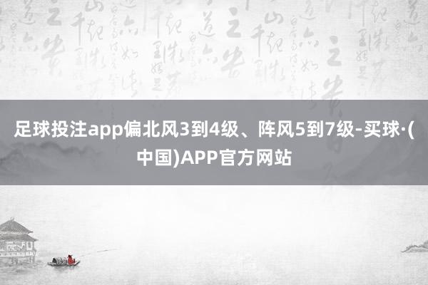 足球投注app偏北风3到4级、阵风5到7级-买球·(中国)APP官方网站