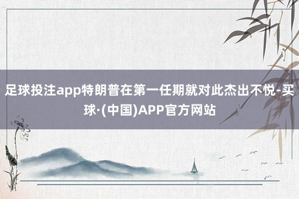 足球投注app特朗普在第一任期就对此杰出不悦-买球·(中国)APP官方网站