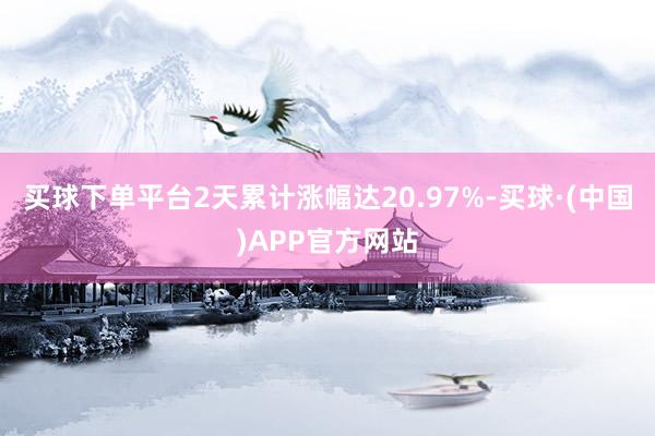 买球下单平台2天累计涨幅达20.97%-买球·(中国)APP官方网站