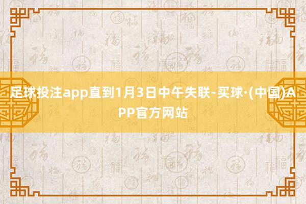 足球投注app直到1月3日中午失联-买球·(中国)APP官方网站