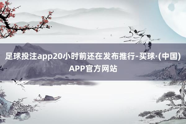足球投注app20小时前还在发布推行-买球·(中国)APP官方网站