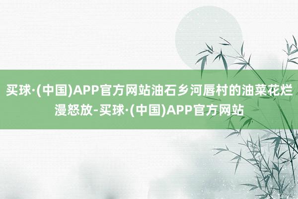 买球·(中国)APP官方网站油石乡河唇村的油菜花烂漫怒放-买球·(中国)APP官方网站