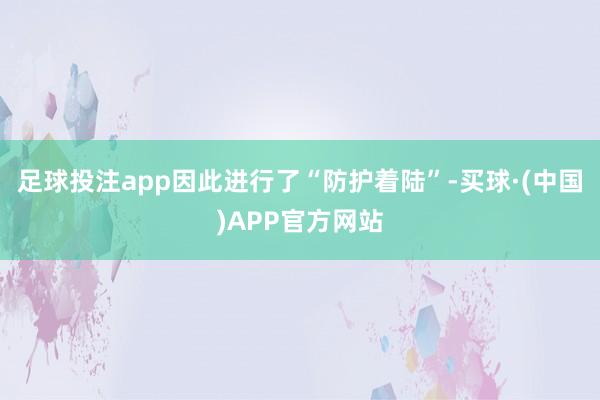足球投注app因此进行了“防护着陆”-买球·(中国)APP官方网站
