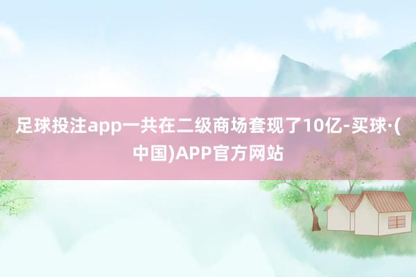 足球投注app一共在二级商场套现了10亿-买球·(中国)APP官方网站