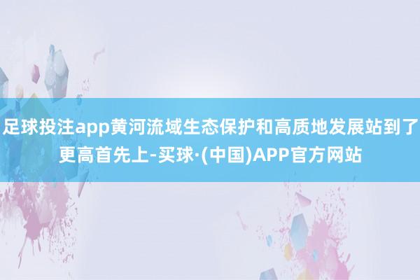 足球投注app黄河流域生态保护和高质地发展站到了更高首先上-买球·(中国)APP官方网站