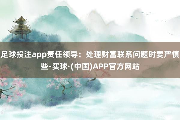 足球投注app责任领导:处理财富联系问题时要严慎些-买球·(中国)APP官方网站