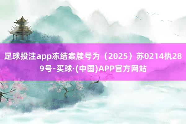 足球投注app冻结案牍号为（2025）苏0214执289号-买球·(中国)APP官方网站