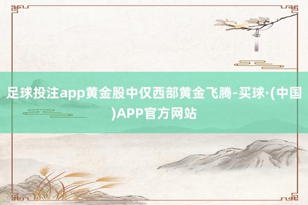 足球投注app黄金股中仅西部黄金飞腾-买球·(中国)APP官方网站