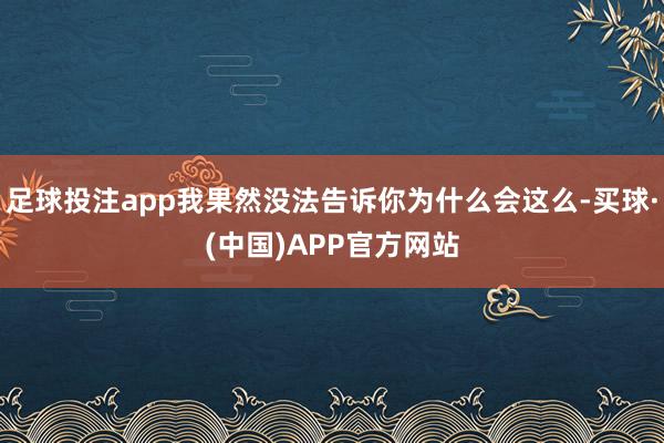 足球投注app我果然没法告诉你为什么会这么-买球·(中国)APP官方网站