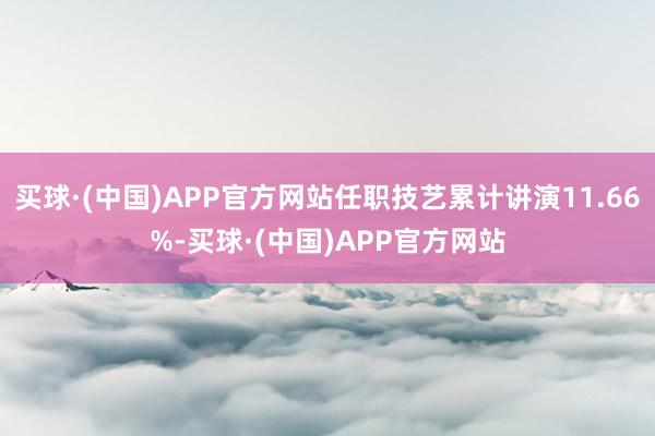 买球·(中国)APP官方网站任职技艺累计讲演11.66%-买球·(中国)APP官方网站