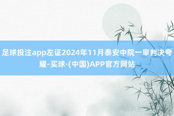 足球投注app左证2024年11月泰安中院一审判决夸耀-买球·(中国)APP官方网站