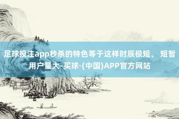 足球投注app秒杀的特色等于这样时辰极短、 短暂用户量大-买球·(中国)APP官方网站