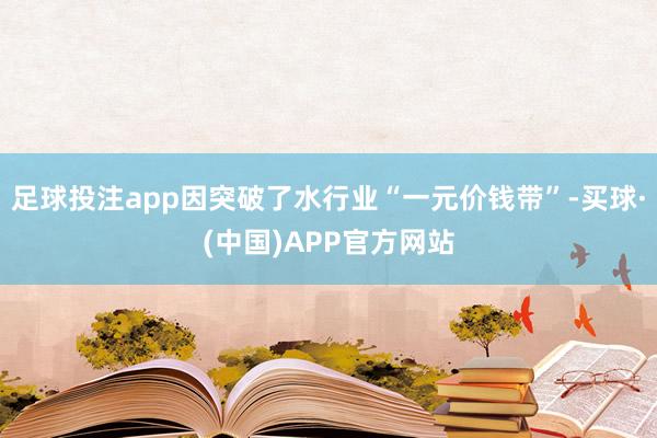 足球投注app因突破了水行业“一元价钱带”-买球·(中国)APP官方网站