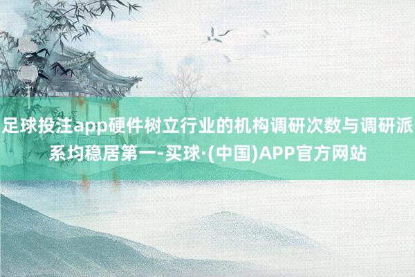 足球投注app硬件树立行业的机构调研次数与调研派系均稳居第一-买球·(中国)APP官方网站