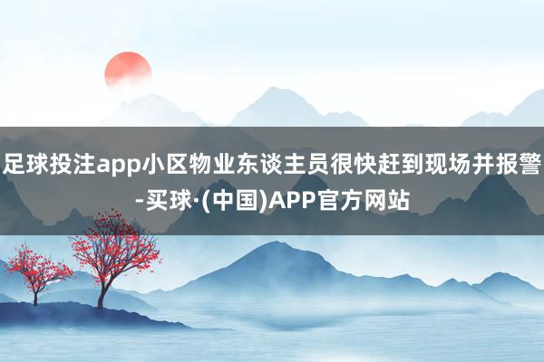 足球投注app小区物业东谈主员很快赶到现场并报警-买球·(中国)APP官方网站