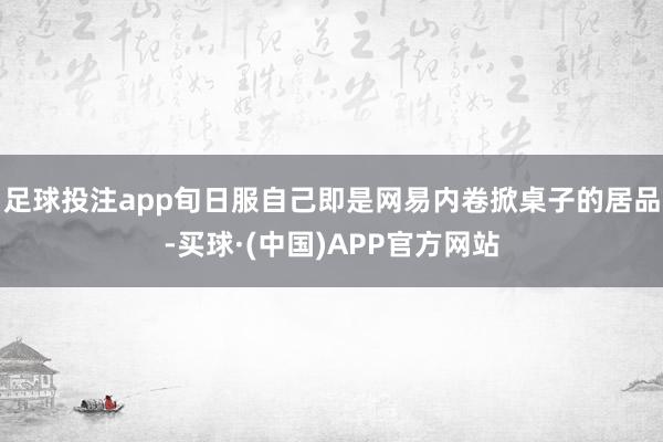 足球投注app旬日服自己即是网易内卷掀桌子的居品-买球·(中国)APP官方网站