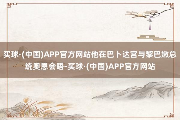 买球·(中国)APP官方网站他在巴卜达宫与黎巴嫩总统奥恩会晤-买球·(中国)APP官方网站
