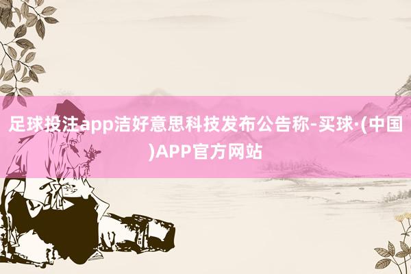 足球投注app洁好意思科技发布公告称-买球·(中国)APP官方网站