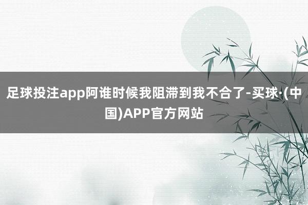 足球投注app阿谁时候我阻滞到我不合了-买球·(中国)APP官方网站