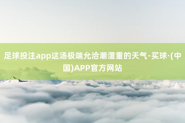 足球投注app这汤极端允洽潮湿重的天气-买球·(中国)APP官方网站