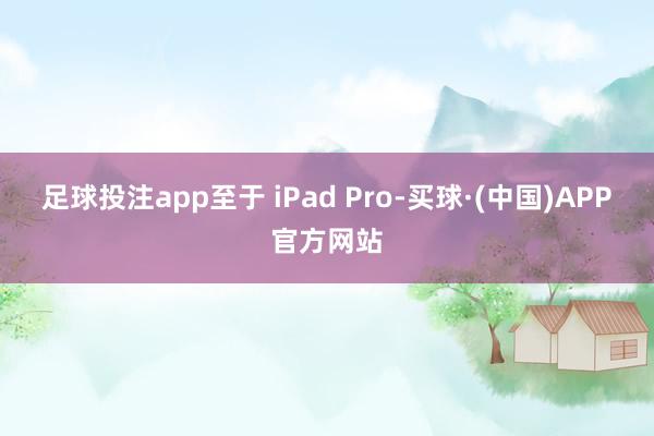 足球投注app至于 iPad Pro-买球·(中国)APP官方网站