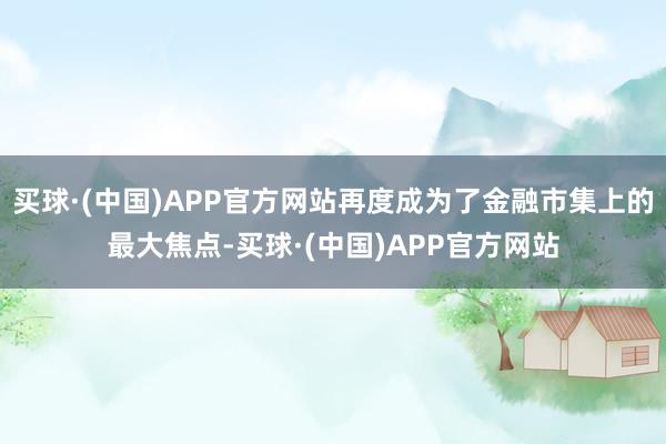 买球·(中国)APP官方网站再度成为了金融市集上的最大焦点-买球·(中国)APP官方网站