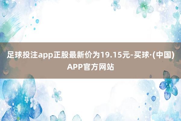 足球投注app正股最新价为19.15元-买球·(中国)APP官方网站