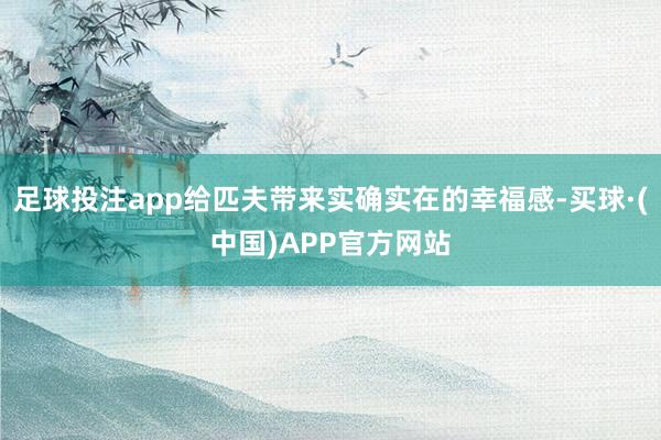 足球投注app给匹夫带来实确实在的幸福感-买球·(中国)APP官方网站