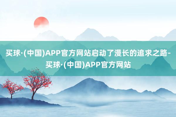 买球·(中国)APP官方网站启动了漫长的追求之路-买球·(中国)APP官方网站
