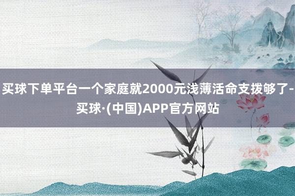 买球下单平台一个家庭就2000元浅薄活命支拨够了-买球·(中国)APP官方网站