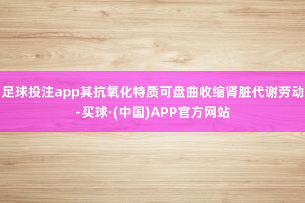 足球投注app其抗氧化特质可盘曲收缩肾脏代谢劳动-买球·(中国)APP官方网站