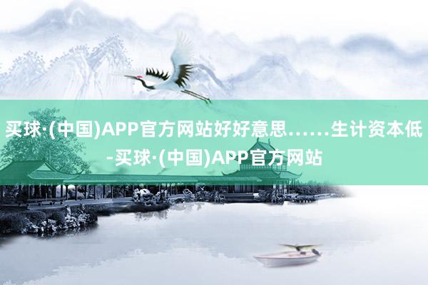 买球·(中国)APP官方网站好好意思……生计资本低-买球·(中国)APP官方网站