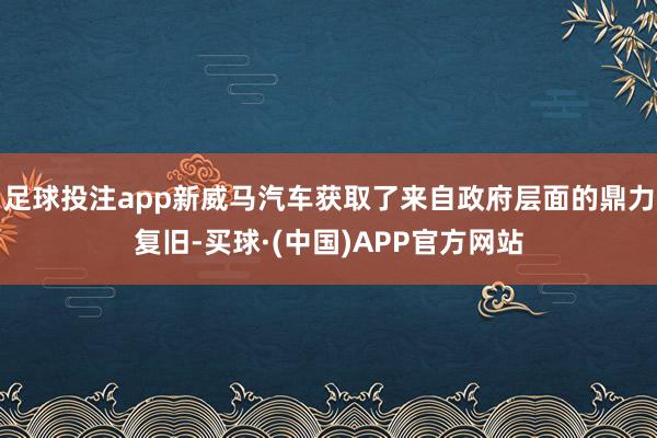 足球投注app新威马汽车获取了来自政府层面的鼎力复旧-买球·(中国)APP官方网站